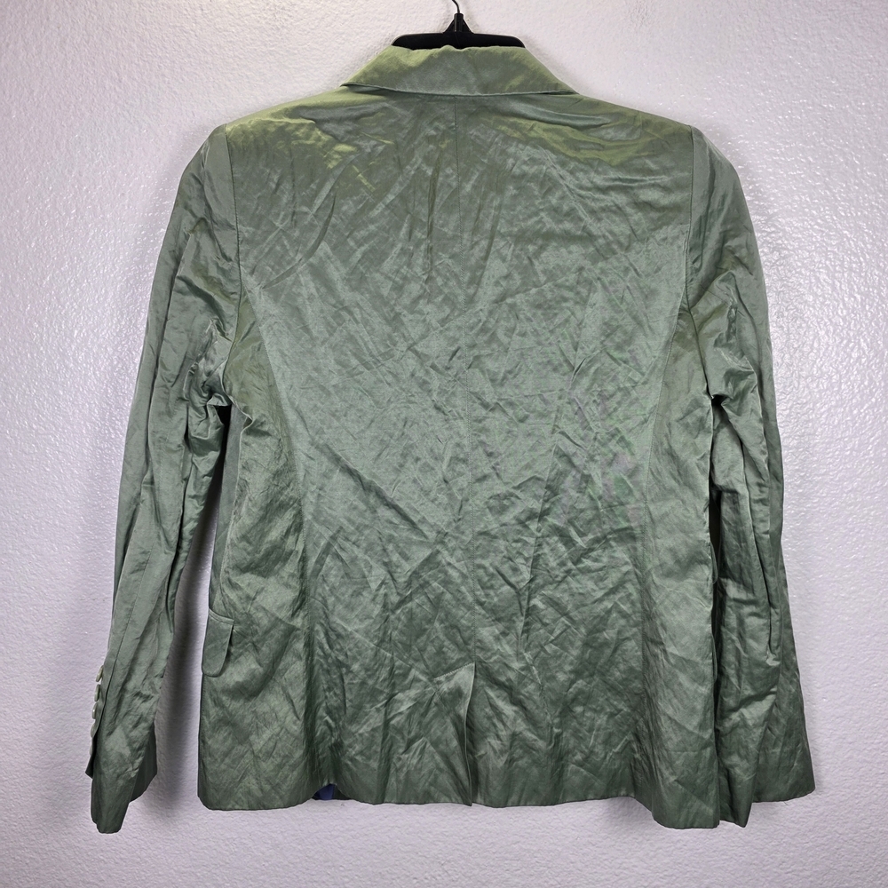 Zadig & Voltaire Women's Green Victor Satin Blazer Suit Jacket Size 38 - Picture 2 of 9